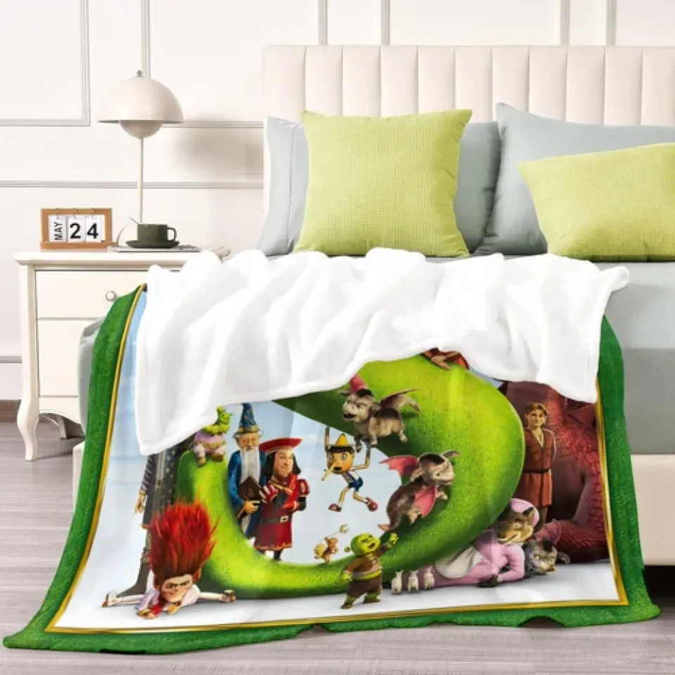 Shrek Blanket Soft Bed Sofa Birthday Gift Cartoon for Kids