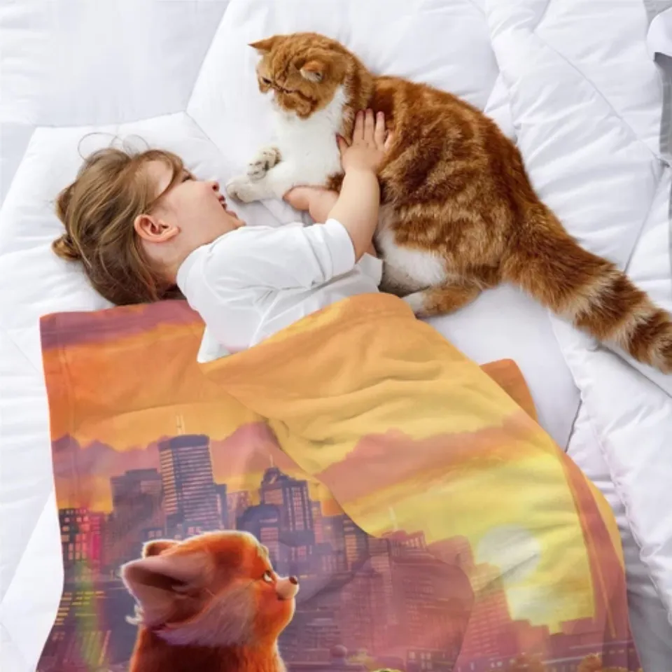 Turning Red Blanket Soft Bed Sofa Couch Birthday Gift for Kids