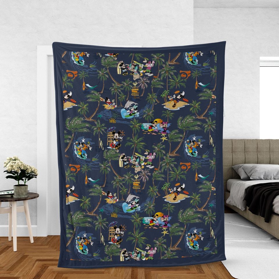 Mickey And Friends Throw Blanket, Aloha Disney Mickey Throw Blanket