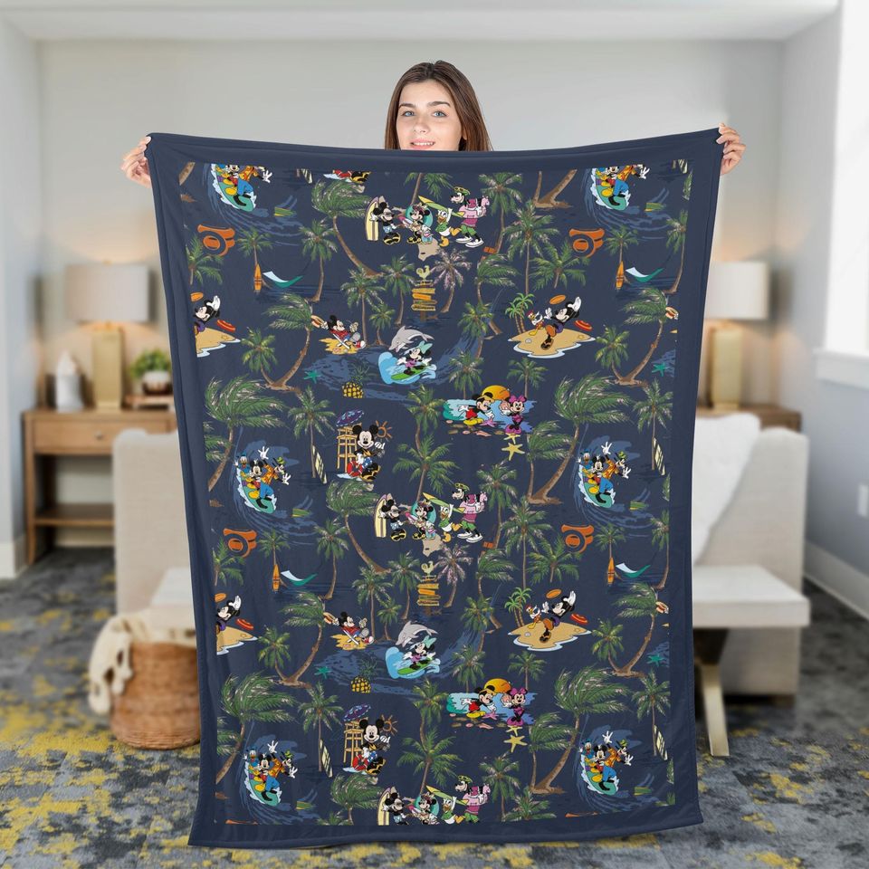 Mickey And Friends Throw Blanket, Aloha Disney Mickey Throw Blanket