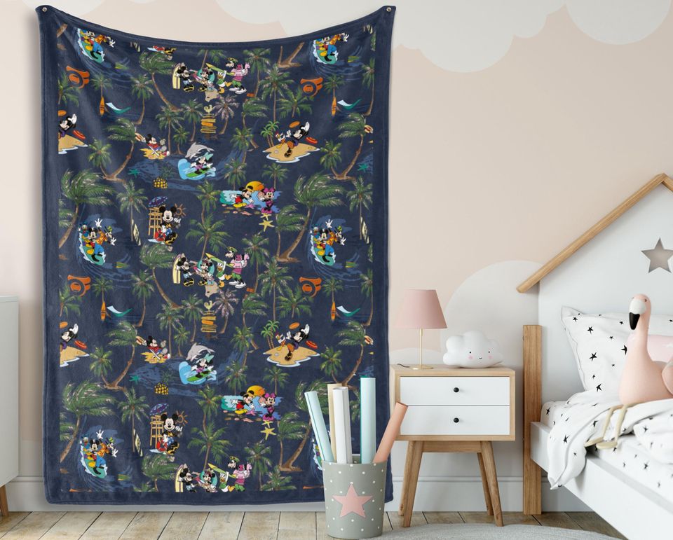 Mickey And Friends Throw Blanket, Aloha Disney Mickey Throw Blanket
