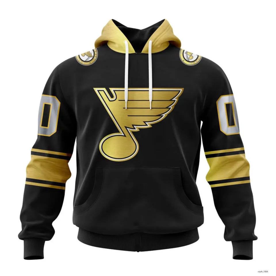 Personalize St. Louis Blues Special Black And Gold Hoodie