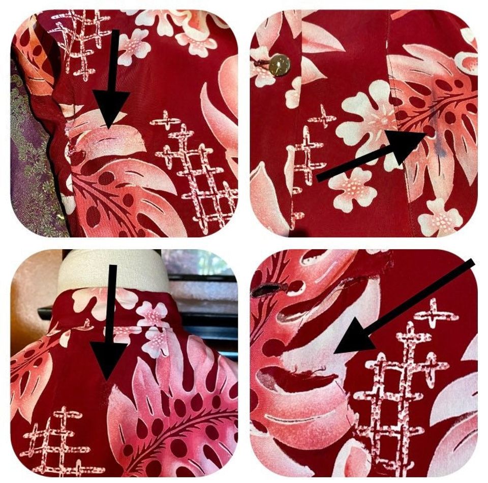 1940s Rayon Asian Hawaiian Teatimer Monstera Print M