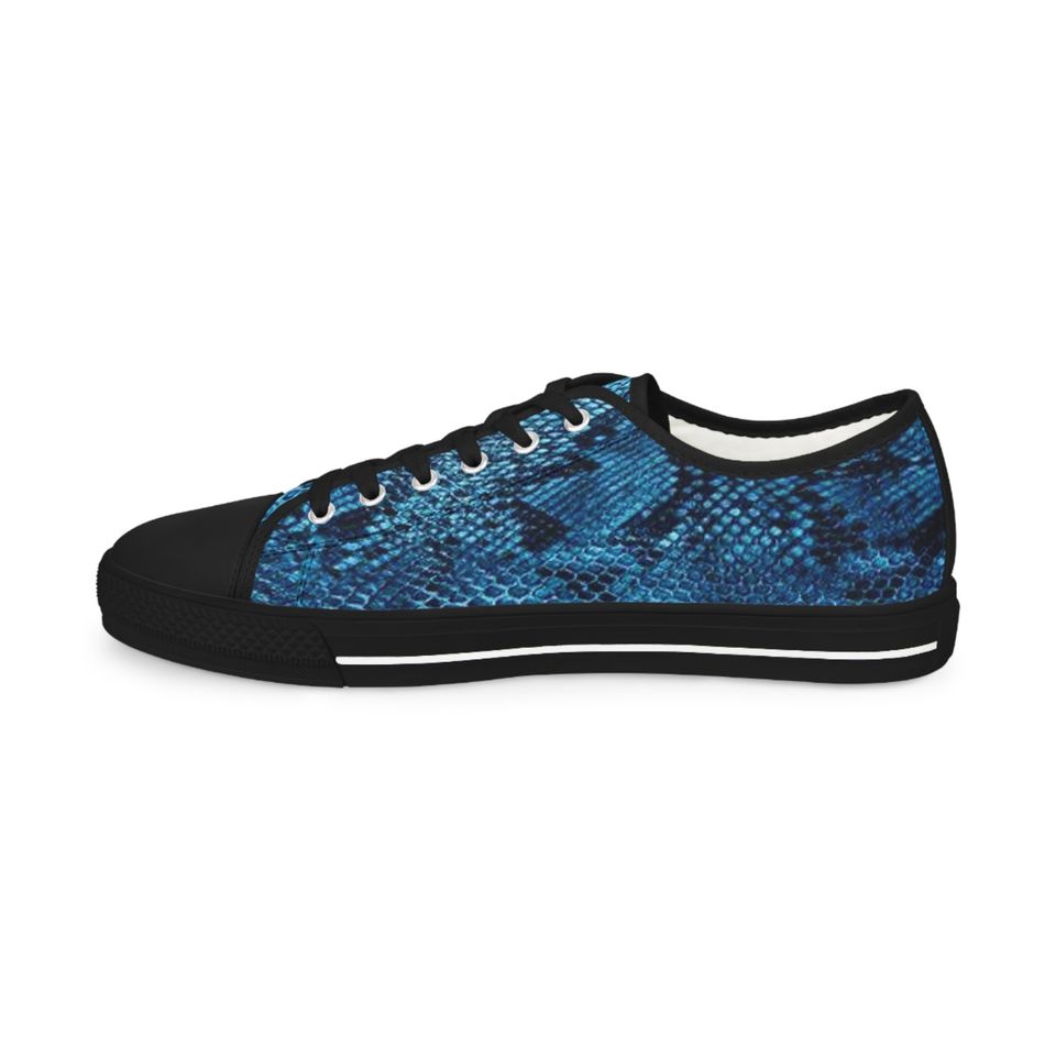 Azure Snake Skin - Men's Low Top Sneakers