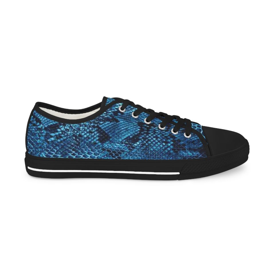 Azure Snake Skin - Men's Low Top Sneakers