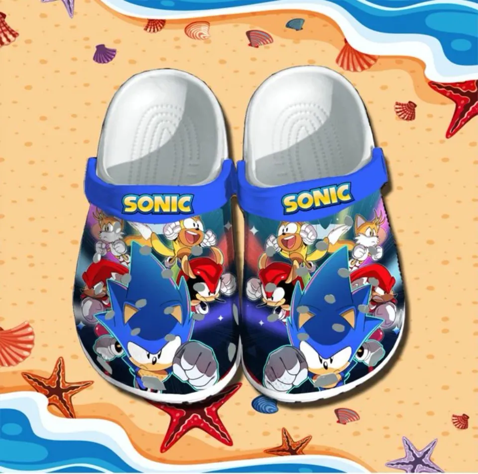 Funny Sonic The Hedgehog Cartoon Clogs For Adults