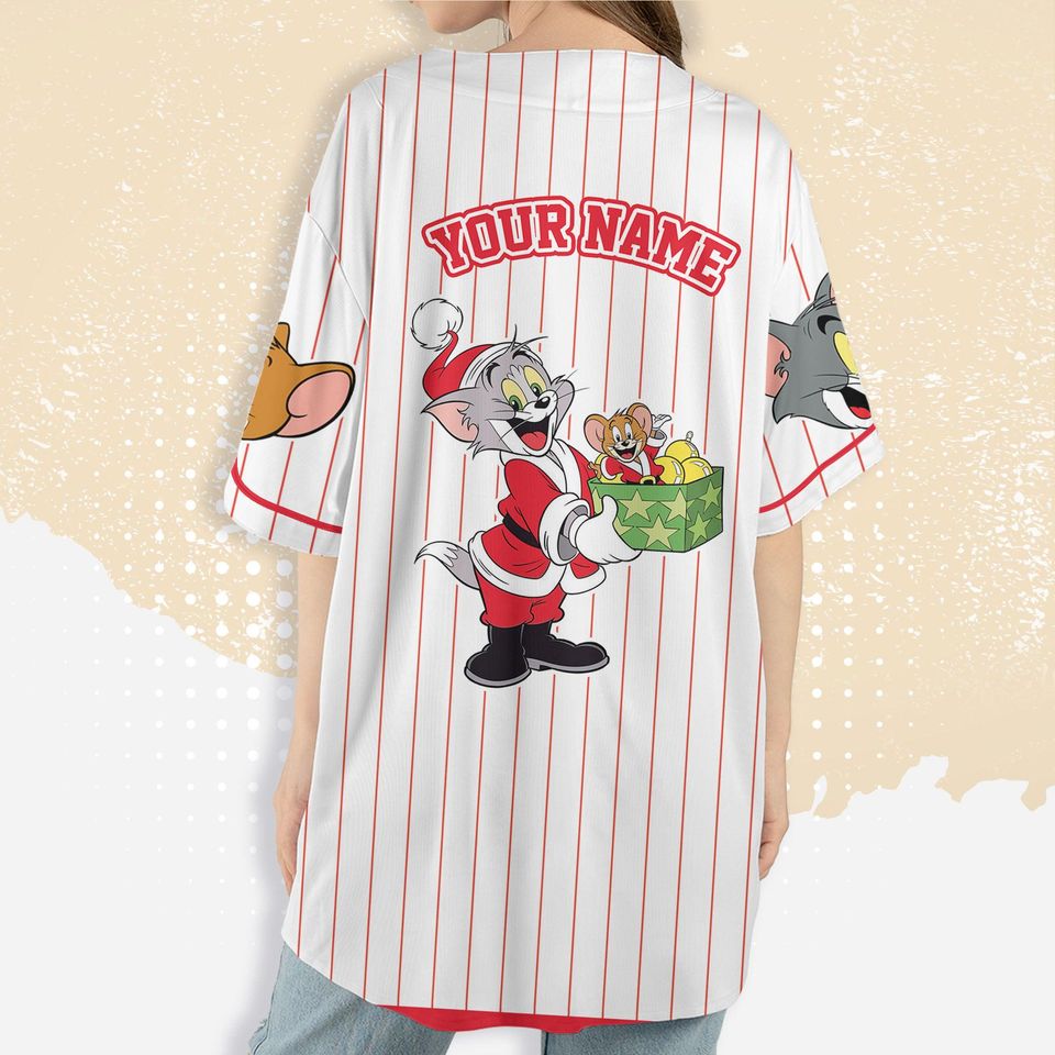 Personalized Cat and Mouse Baseball Jersey, Disney Cat and Mouse Baseball Jersey