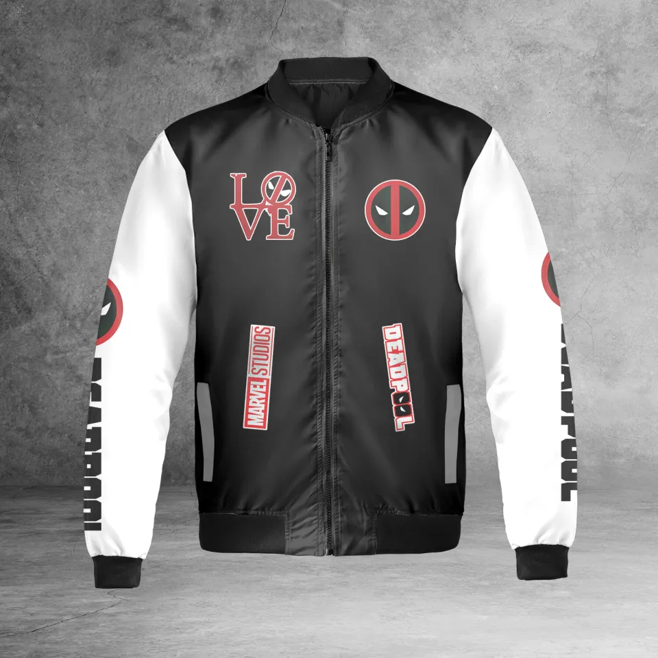 Deadpool Love You Fvck You Gift For Deadpool Lovers Bomber Jacket