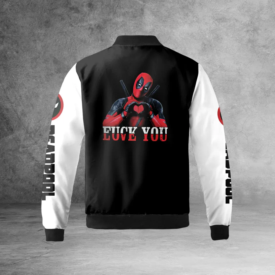 Deadpool Love You Fvck You Gift For Deadpool Lovers Bomber Jacket