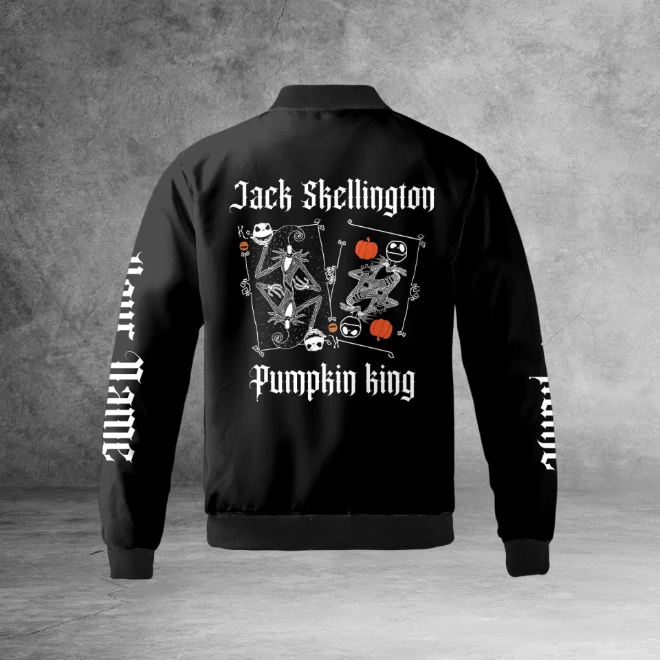 Personalized Jack Skellington Pumpkin King Nightmare Before Xmas Bomber Jacket