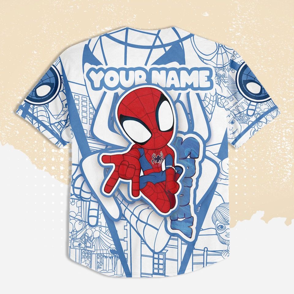 Personalized Spidey Baseball Jersey, Disney Spiderman Spidey Baseball Jersey