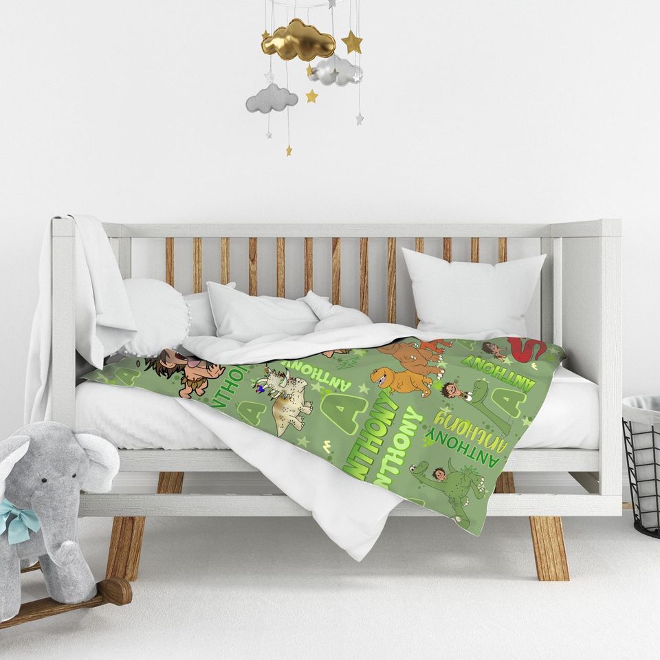 Personalized Disney Pixar The Good Dinosaur Blanket, Custom Name Dinosaur Blanket