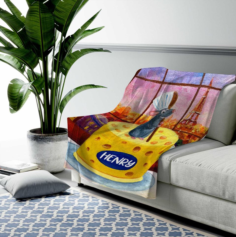 Custom Name Blanket, Disney Ratatouille Blanket, Personalized Blankets Birthday Gift