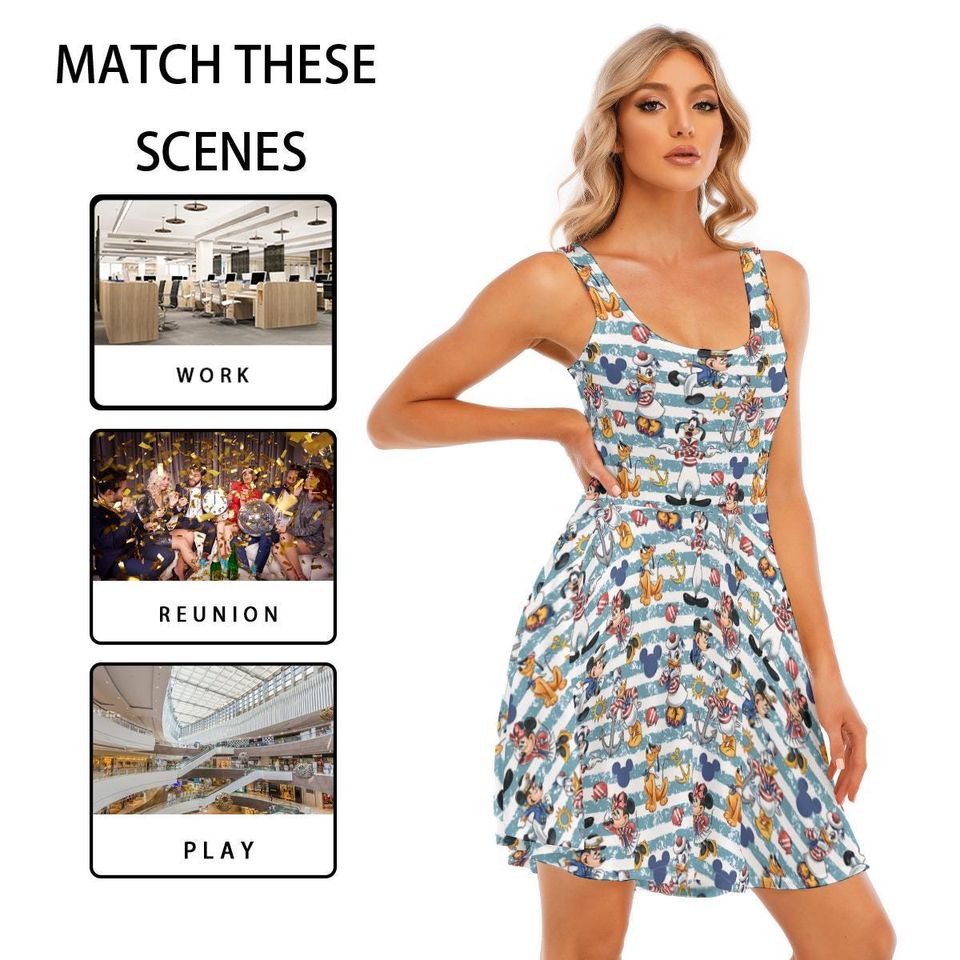 Mickey and Minnie Nautical Dress , Disney Cruise Dress