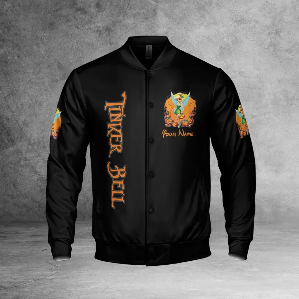 Personalized Princess Character Tinkerbell With Horror Pumpkin Jacket