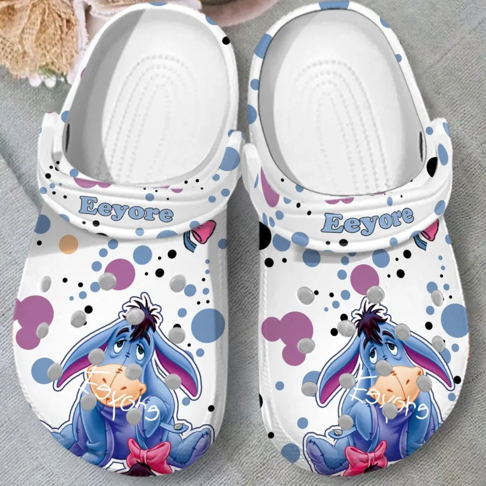 Fuzzy & Lightweight Eeyore Winnie The Pooh Cartoon Clogs