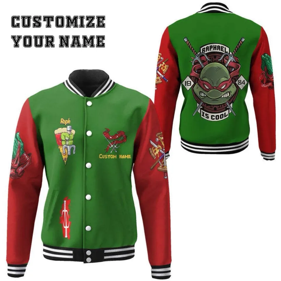 3D Raphael Raph TMNT Cosplay Custom Baseball Jacket