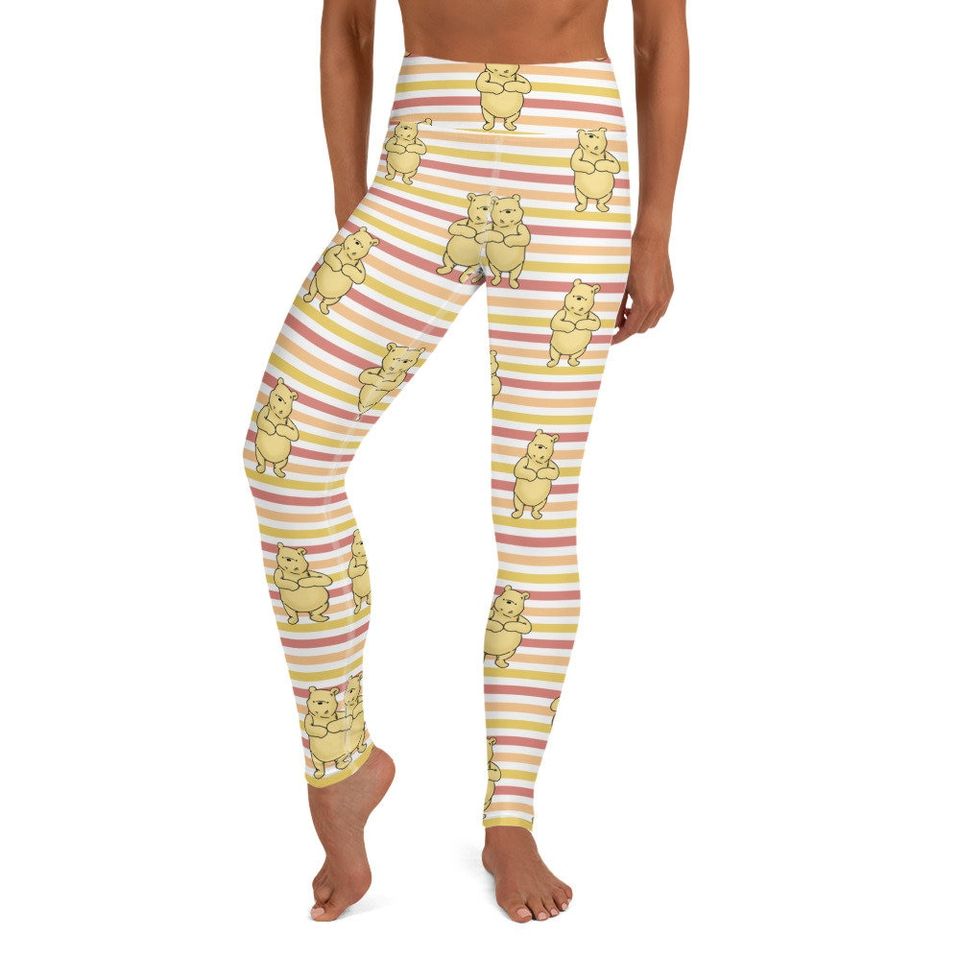 Striped Pooh Yoga Leggings