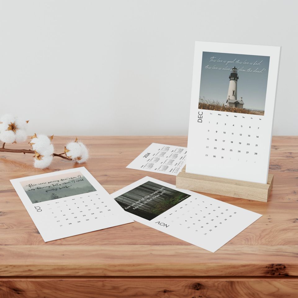 Taylor's 1989 Lyric Inspired 2024 Vertical Desk Calendar