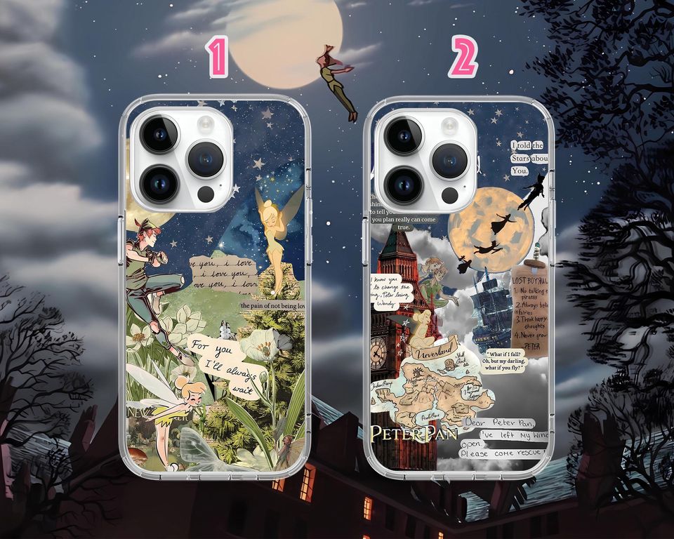 Peter Pan Tinker Bell Aesthetic Phone Case for iPhone 16 15 14 13 Pro Max Plus Mini