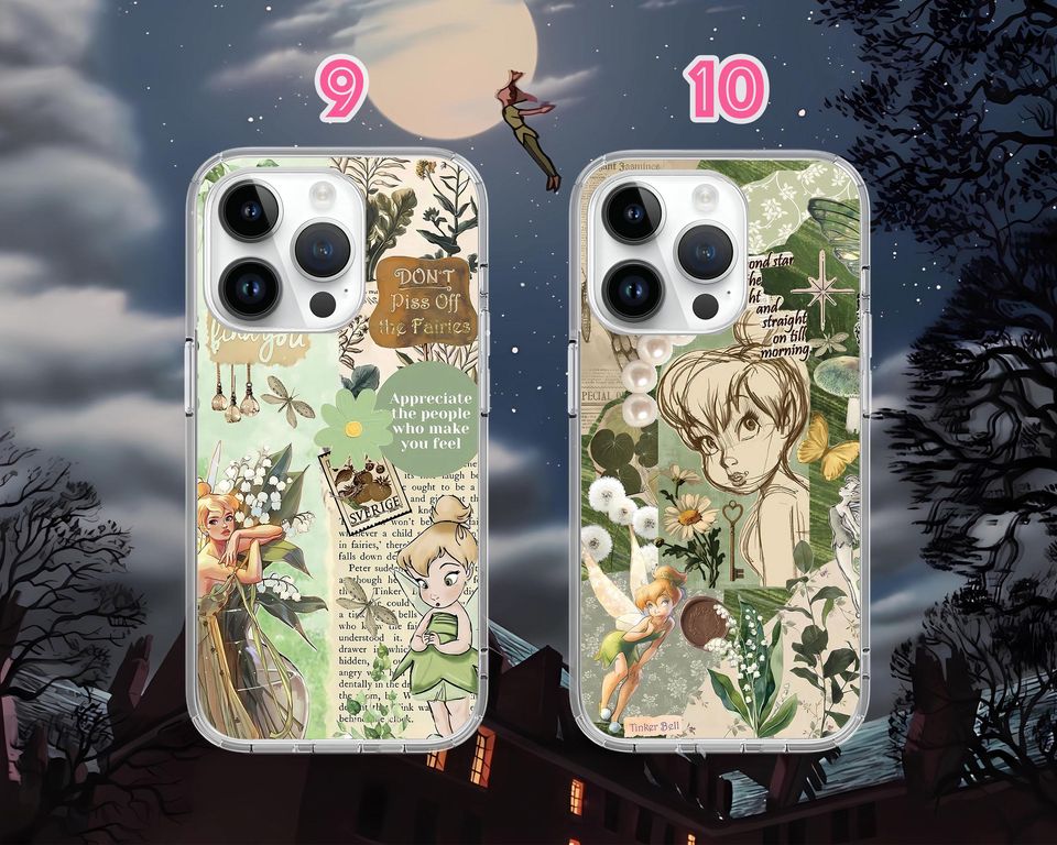 Peter Pan Tinker Bell Aesthetic Phone Case for iPhone 16 15 14 13 Pro Max Plus Mini