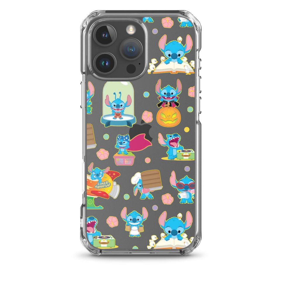 Cute Funny Stitch Cartoon Patterned Clear Case for iPhone