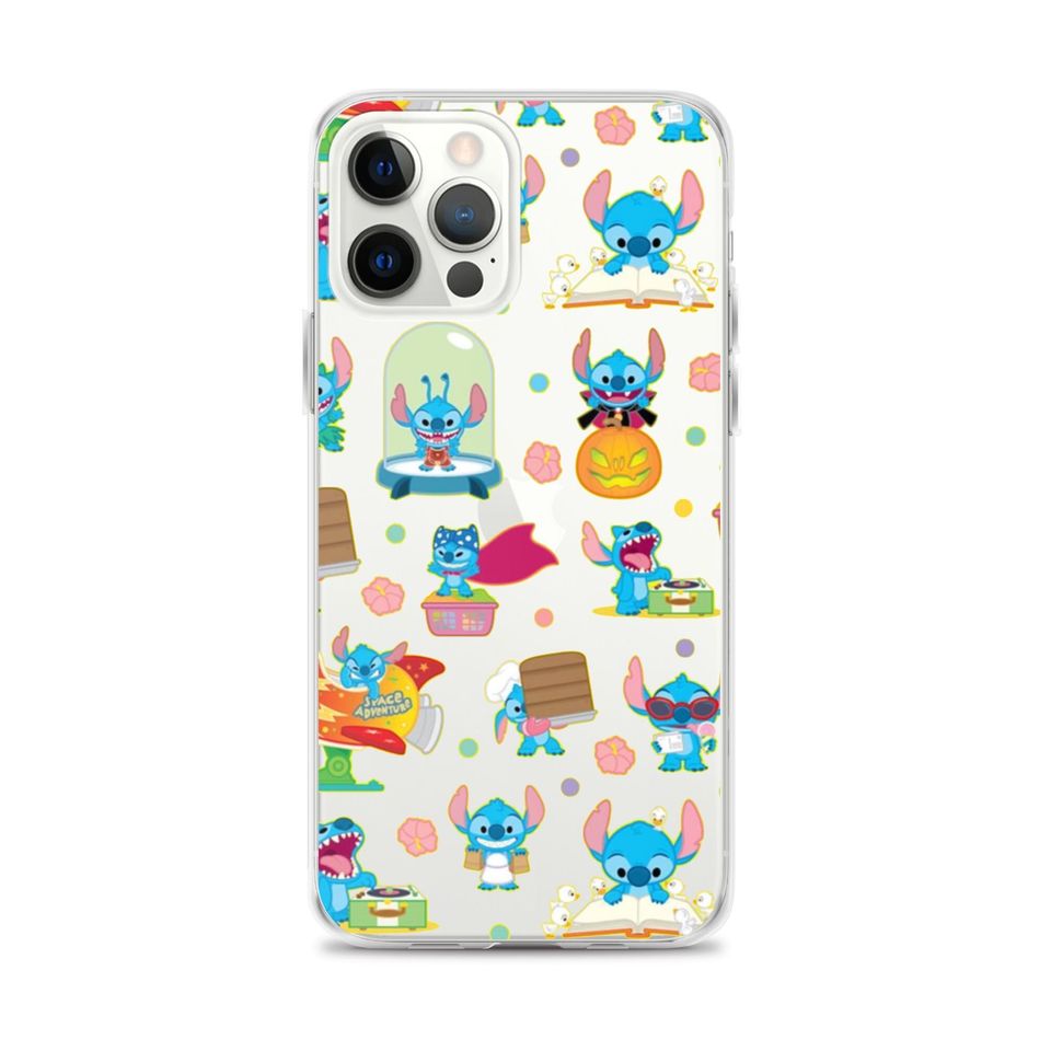 Cute Funny Stitch Cartoon Patterned Clear Case for iPhone