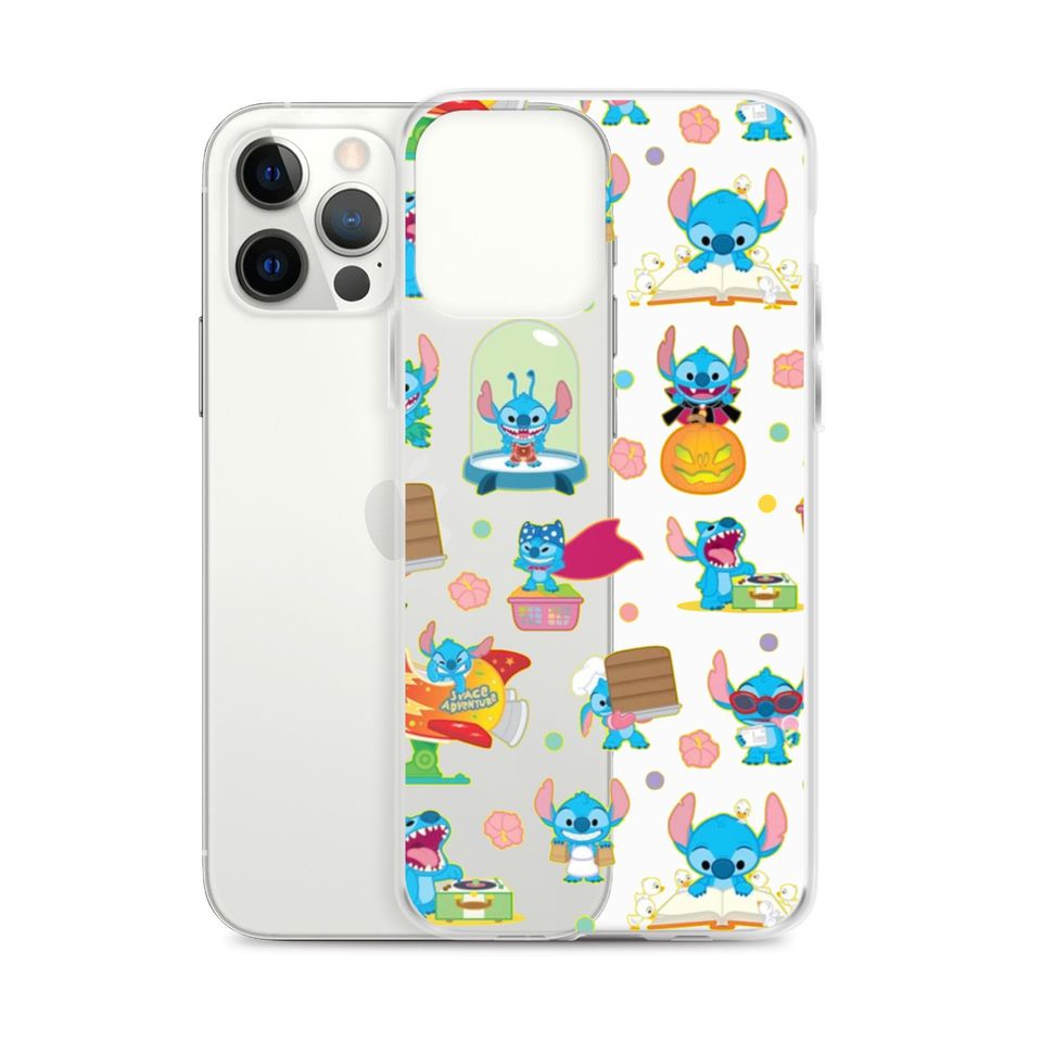 Cute Funny Stitch Cartoon Patterned Clear Case for iPhone
