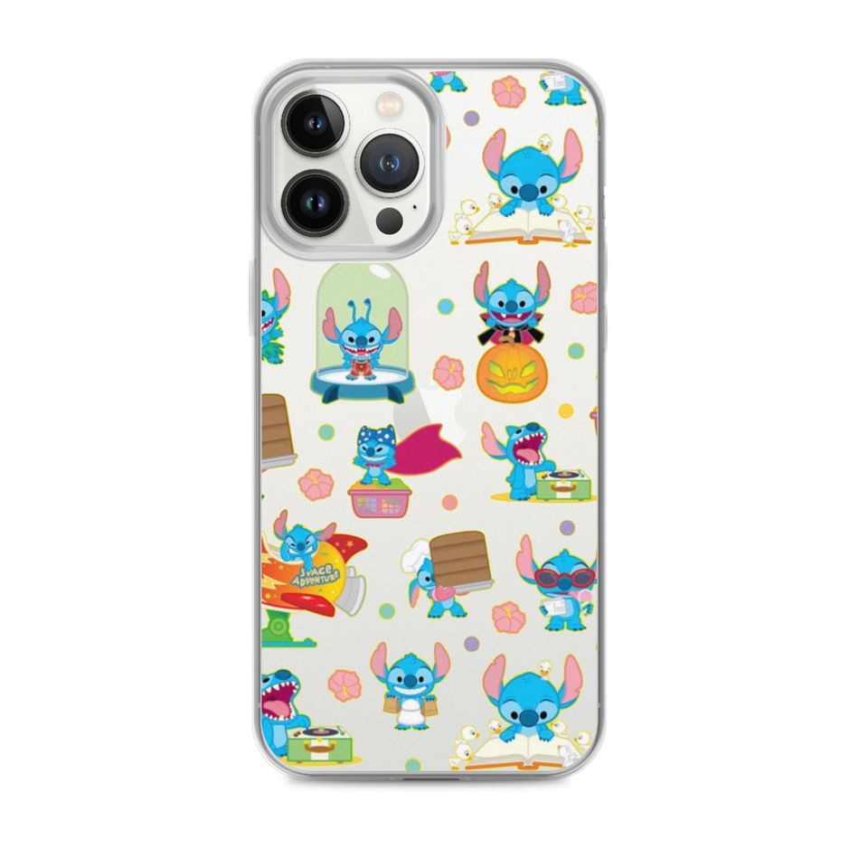 Cute Funny Stitch Cartoon Patterned Clear Case for iPhone