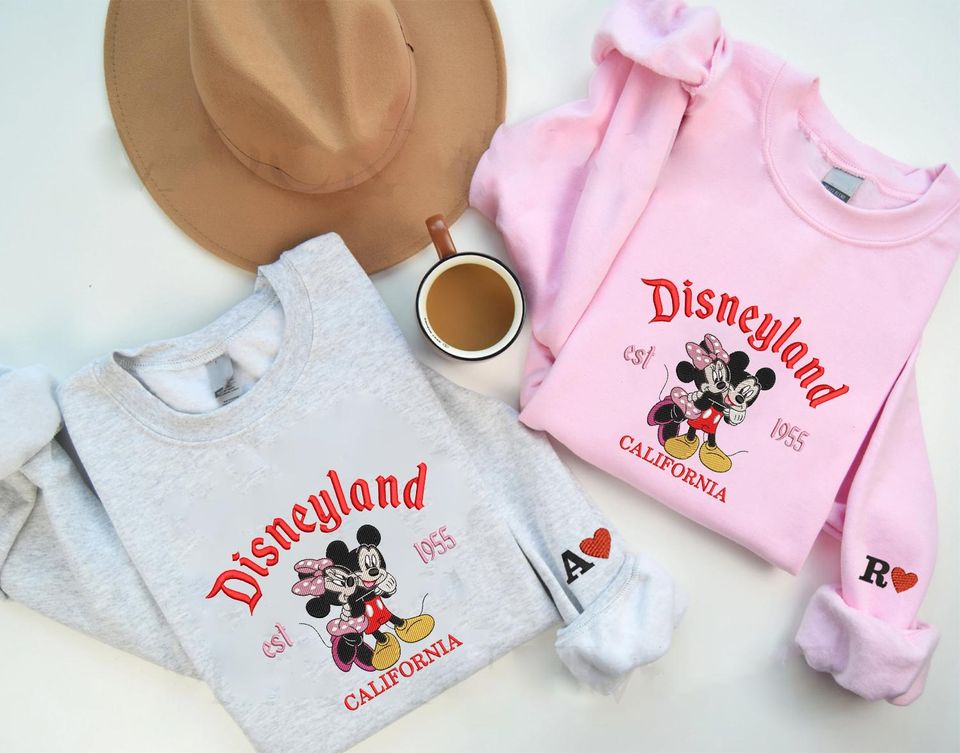 Custom Couple Valentine Embroidered Sweatshirt, Cute Couple Embroidery Sweatshirt, Matching Couple Shirt, Xoxo Valentine Sweatshirt