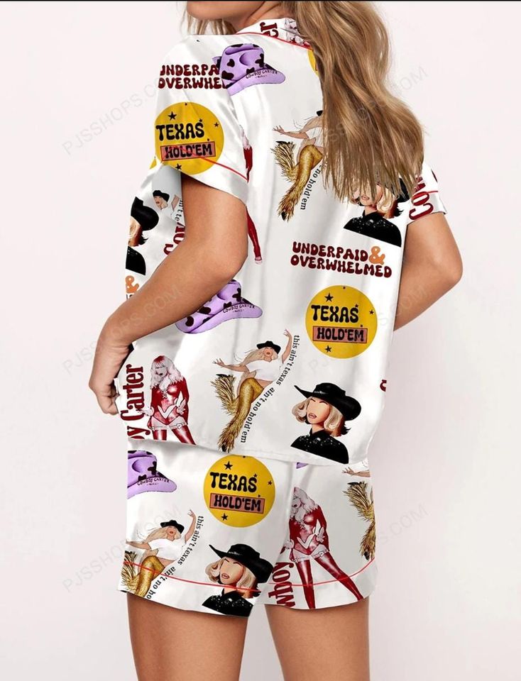 Cowgirl Style Pajama Set for Women  Silky Smooth Sleepwear Inspired by Western Charm and Cowboy Carter