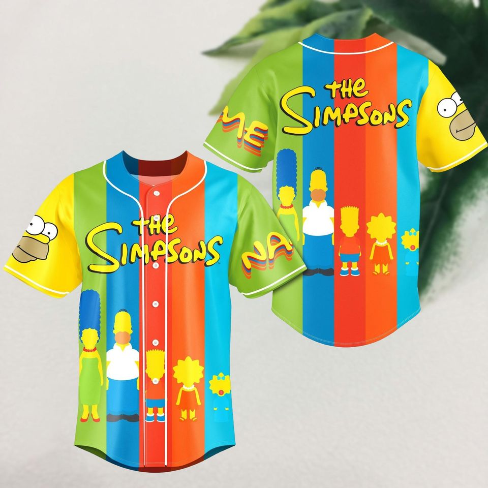 Personalized The Simpsons Baseball Jersey, Homer Simpson Jersey For Team, Disneyland Trip Family Matching Shirt, Disneyland Trip Tee