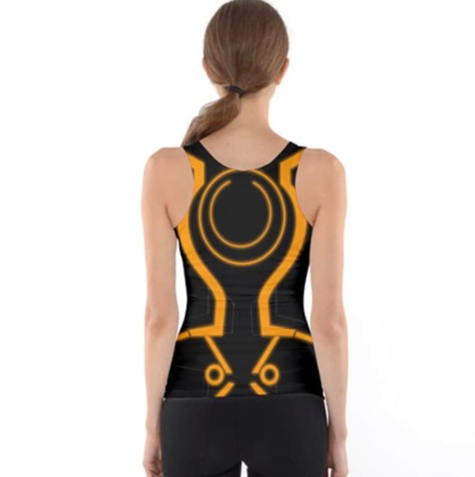 Women's Orange Tron Inspired Tank Top