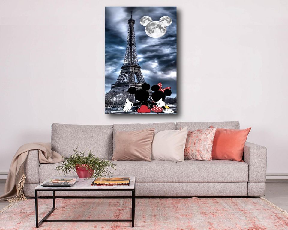 Mickey Love Banksy Canvas Poster Print, Disney Graffiti, Mickey Mouse Love Pop Art, Banksy Love Style Pop Art, Valentine's Day, Unframed