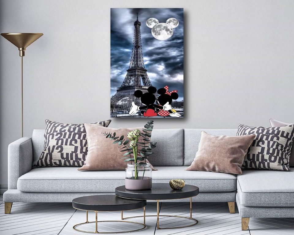 Mickey Love Banksy Canvas Poster Print, Disney Graffiti, Mickey Mouse Love Pop Art, Banksy Love Style Pop Art, Valentine's Day, Unframed
