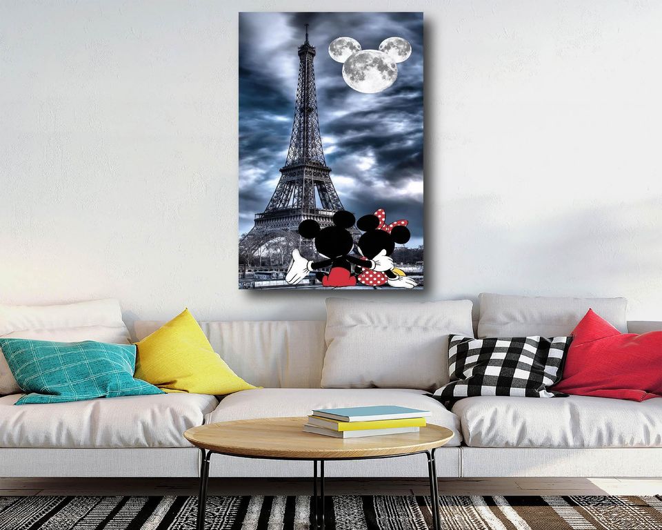 Mickey Love Banksy Canvas Poster Print, Disney Graffiti, Mickey Mouse Love Pop Art, Banksy Love Style Pop Art, Valentine's Day, Unframed