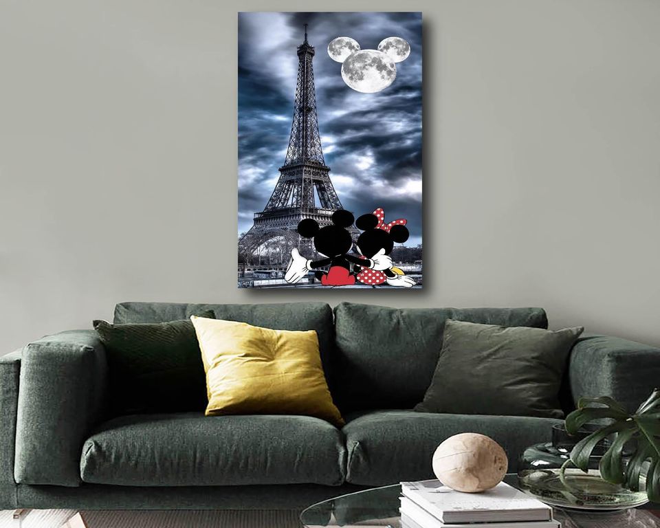 Mickey Love Banksy Canvas Poster Print, Disney Graffiti, Mickey Mouse Love Pop Art, Banksy Love Style Pop Art, Valentine's Day, Unframed