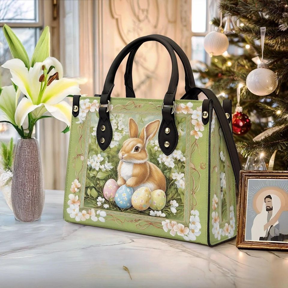 Leather Handbag Easter Elegance Bunny