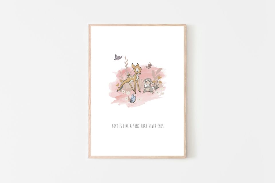 Love is like a song Wall Art Quote Print - Bambi