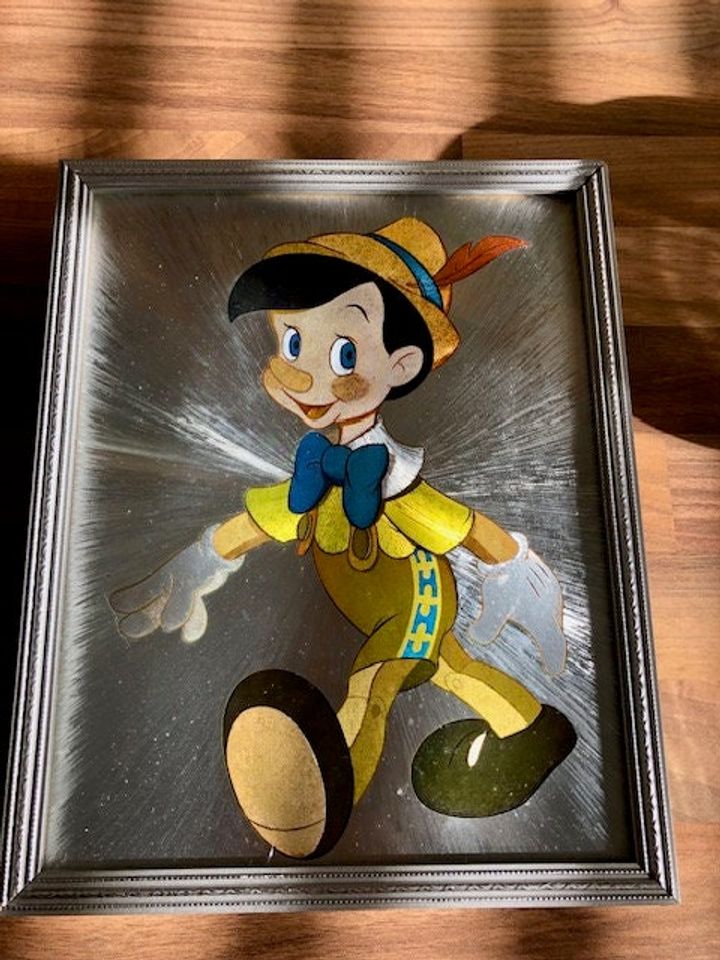 Vintage Pinocchio Disney Foil Art Picture
