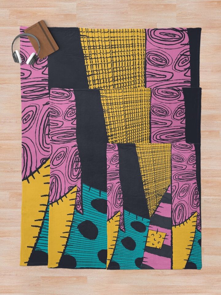 Nightmare Sewn Pattern Throw Blanket
