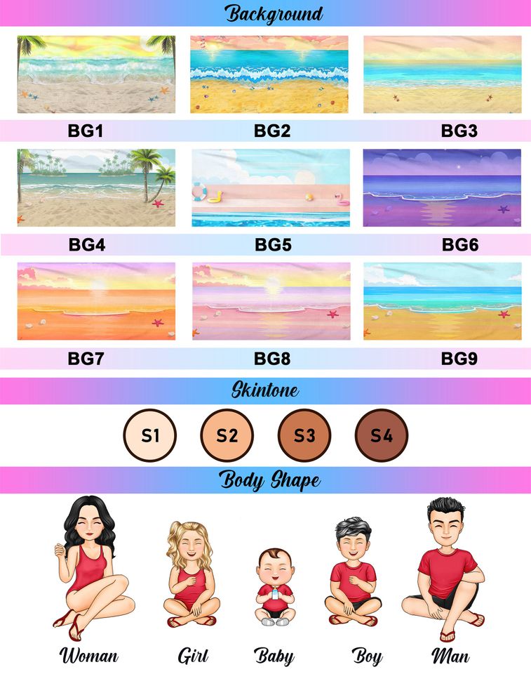 Vacation Trip Family-Gift For Family, Friends, Siblings-Personalized Beach Towel, Couple Beach Towel, Custom Family Gift, Mother's Day Gift