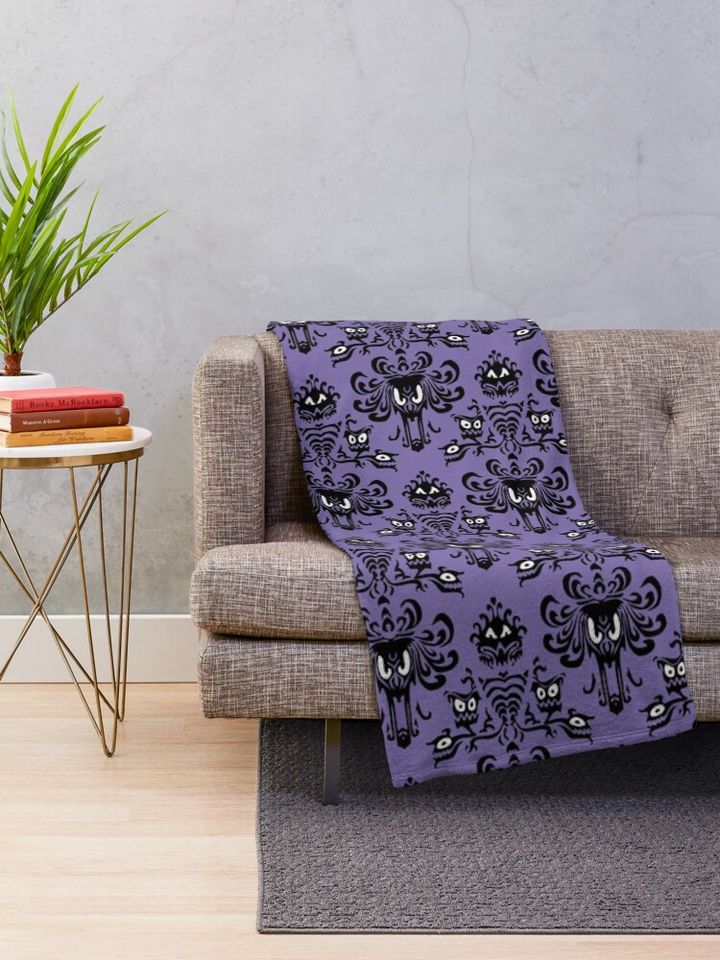 Haunted Mansion Wallpaper Throw Blanket