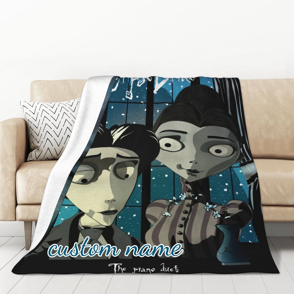Custom Name Blanket Disney Corpse Bride Tapestry Personalized Blankets Birthday Gift Customized DIY