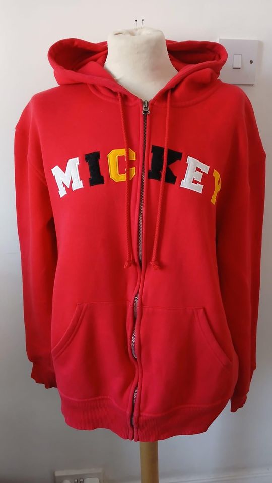 Red zip-up Mickey Mouse Paris hoodie
