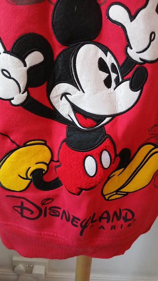 Red zip-up Mickey Mouse Paris hoodie