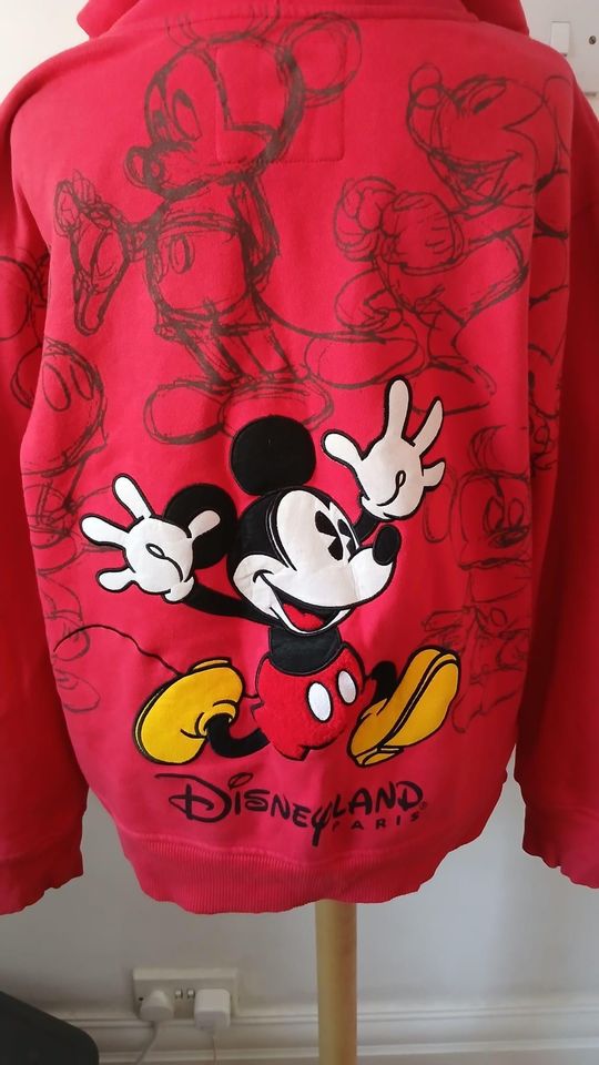 Red zip-up Mickey Mouse Paris hoodie