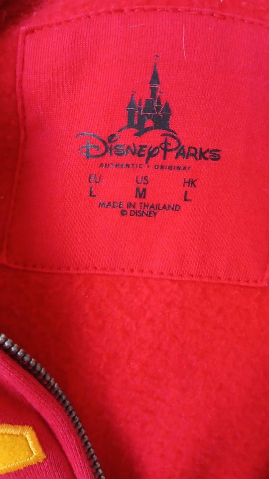 Red zip-up Mickey Mouse Paris hoodie