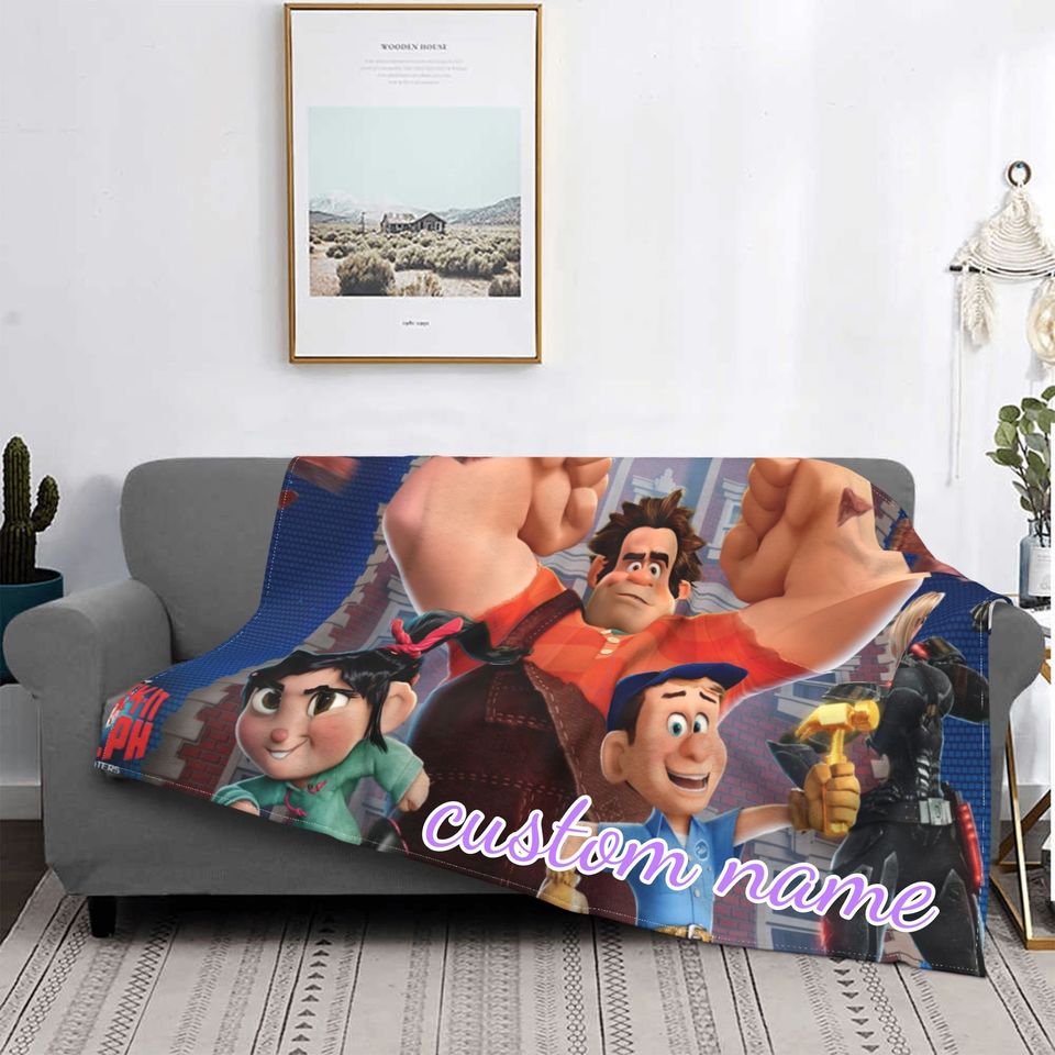 Custom Name Blanket Disney Wreck-it Ralph Tapestry Personalized Blankets Birthday Gift Customized DIY