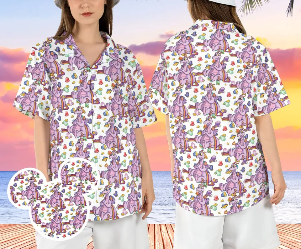 Epcot Figment Purple Dragon Beach 3D HAWAII SHIRT